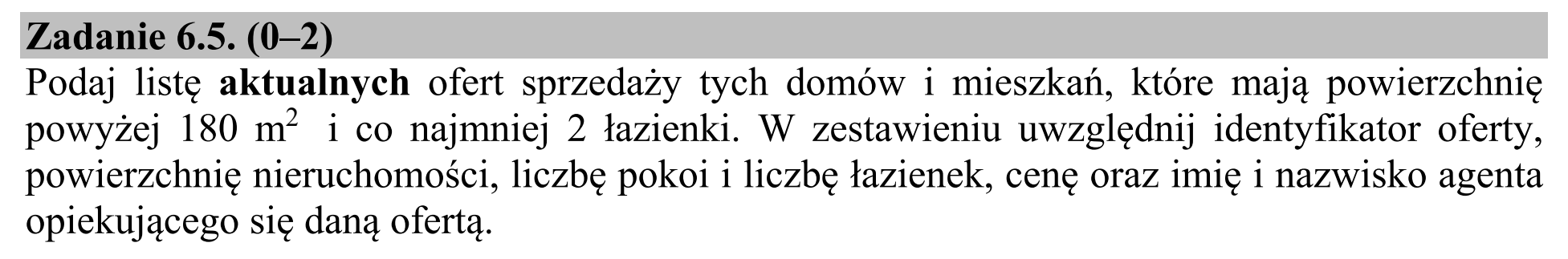 Matura dodatkowa, czerwiec 2019, zadanie 6.5