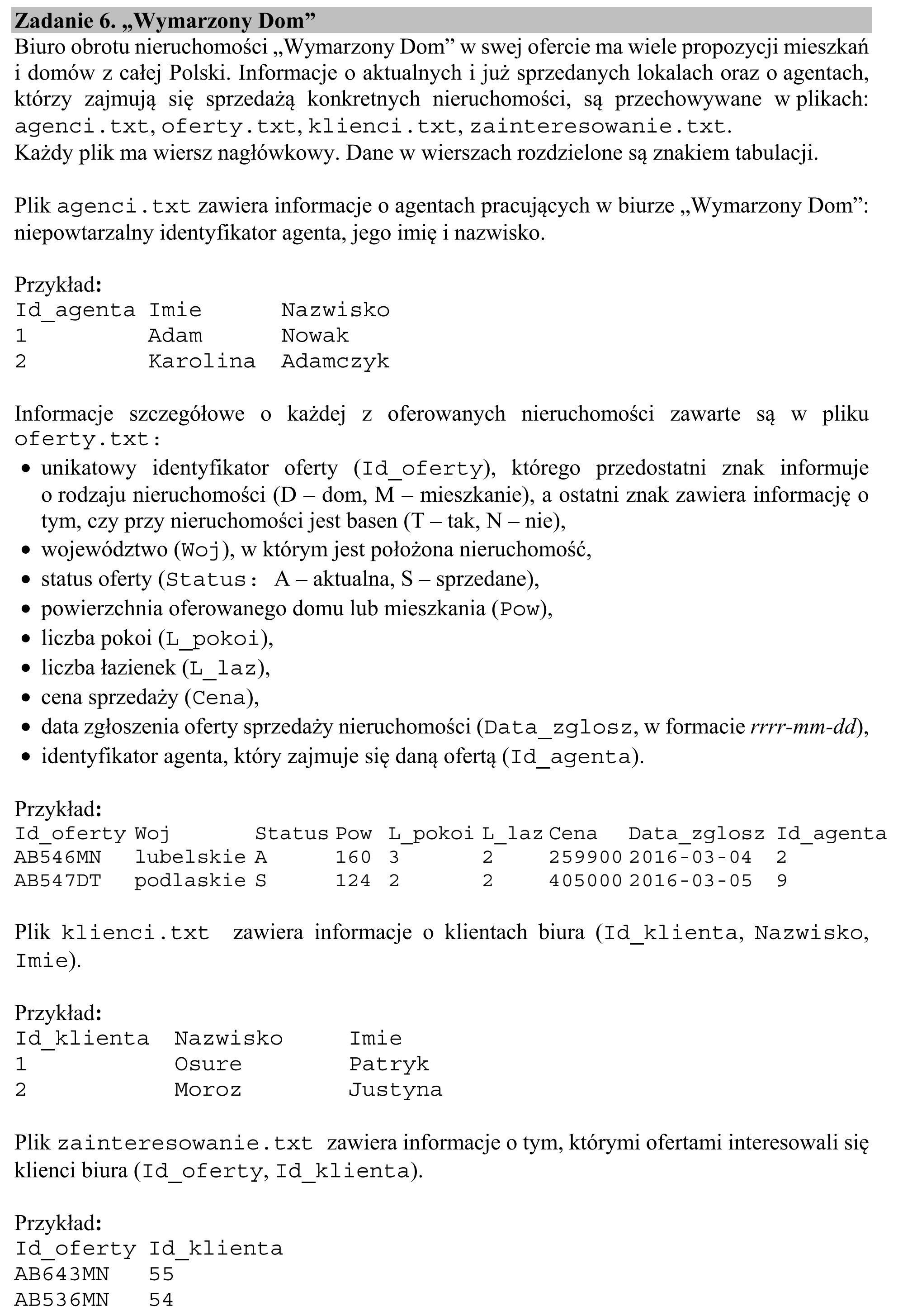 Matura dodatkowa, czerwiec 2019, wstęp zadania 6, fragment 1