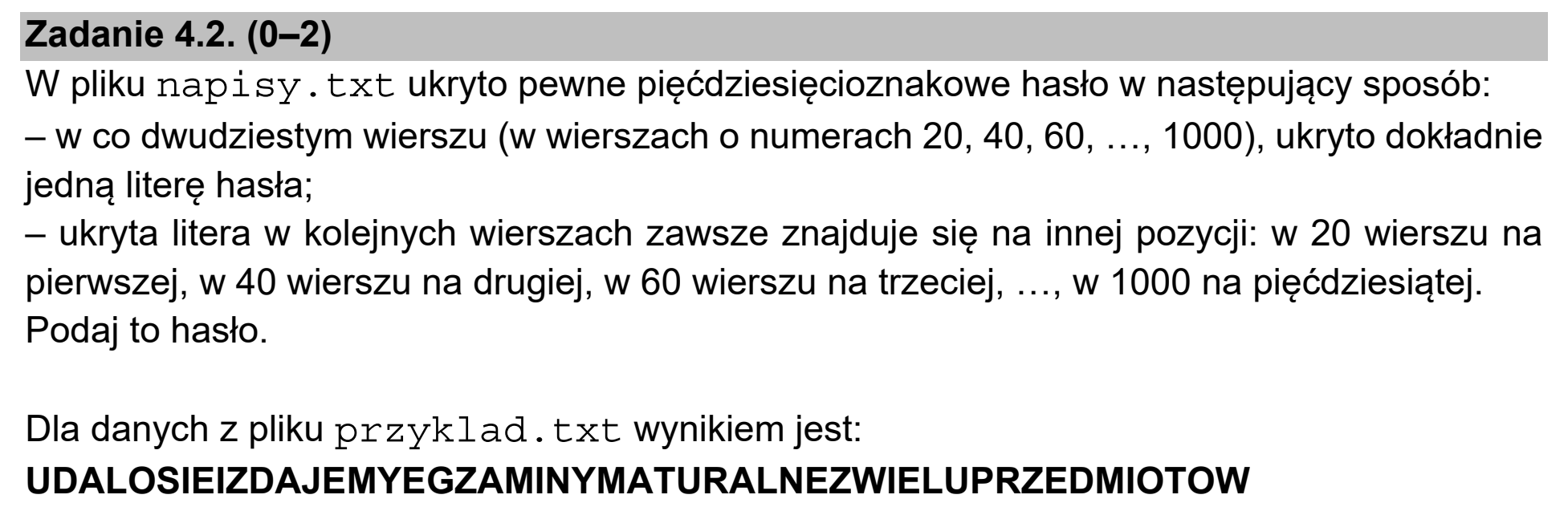 Matura dodatkowa, czerwiec 2021, zadanie 4.2