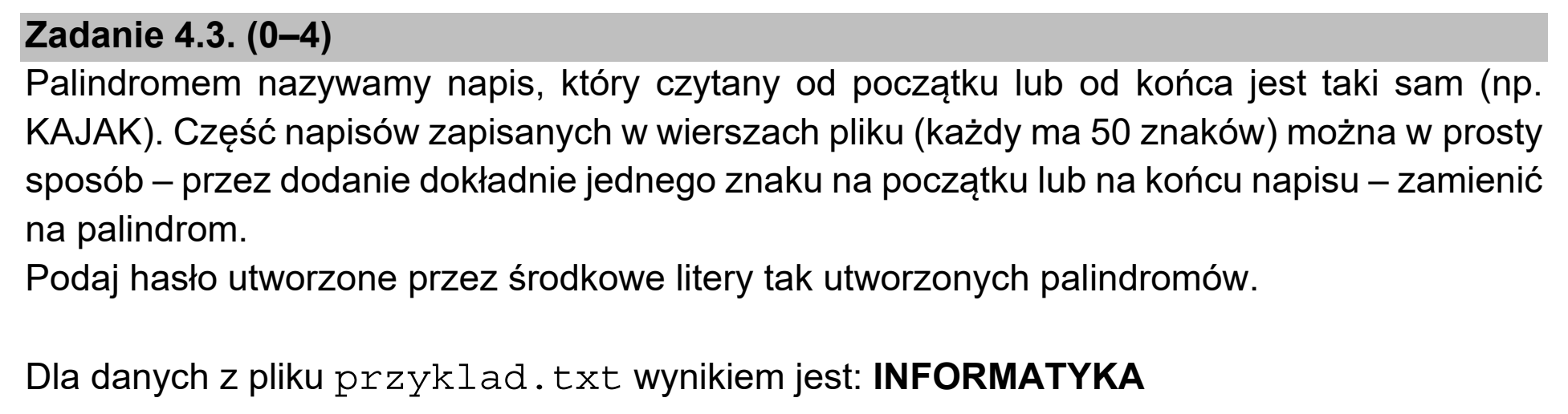 Matura dodatkowa, czerwiec 2021, zadanie 4.3