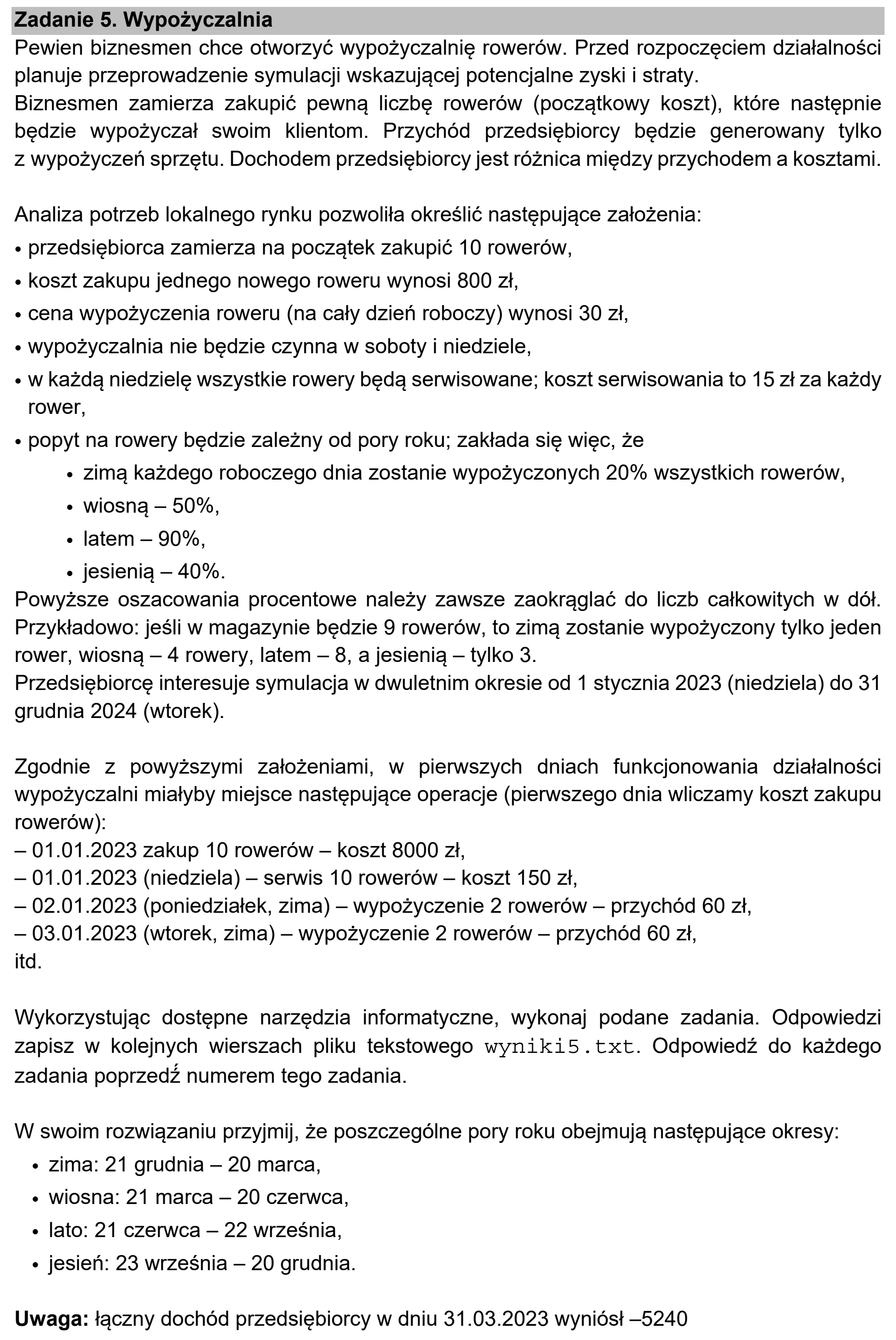 Matura dodatkowa, czerwiec 2021, wstęp zadania 5