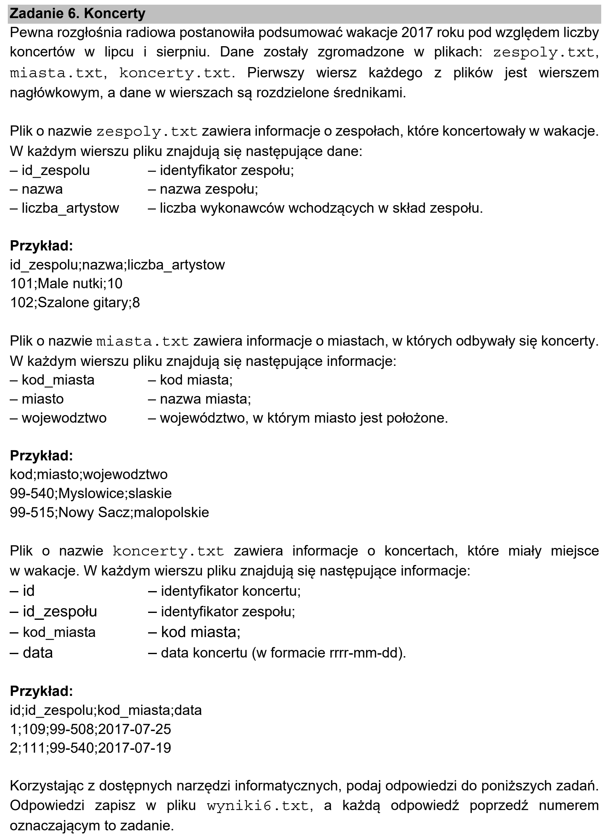 Matura dodatkowa, czerwiec 2021, wstęp zadania 6