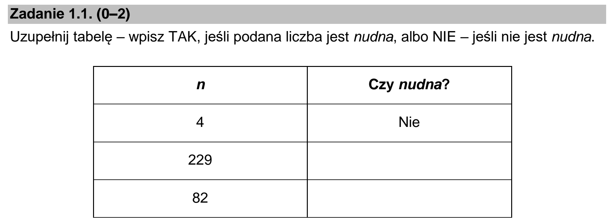 Matura dodatkowa, czerwiec 2022, zadanie 1.1