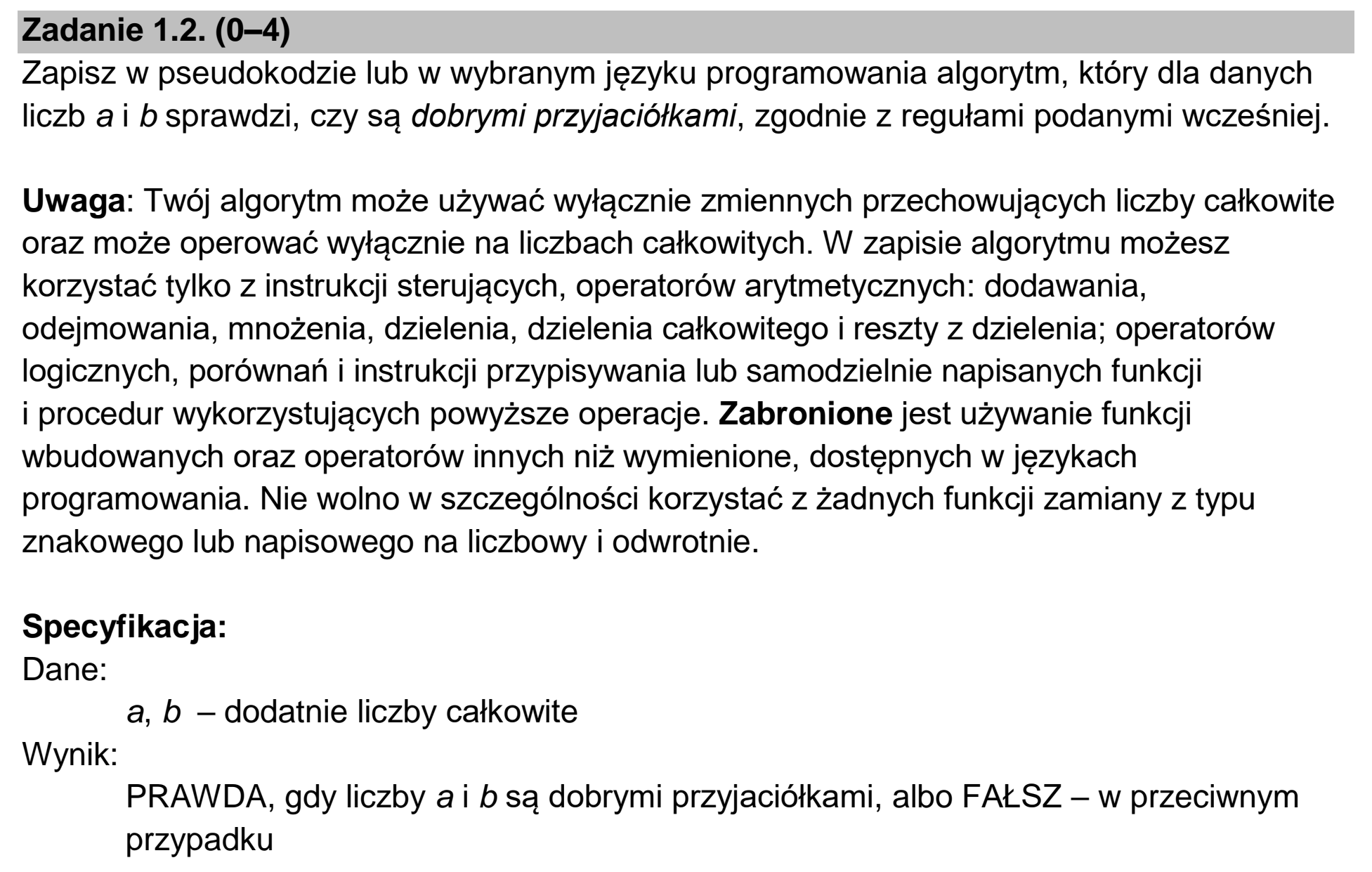 Matura dodatkowa, czerwiec 2023, zadanie 1.2, fragment 1