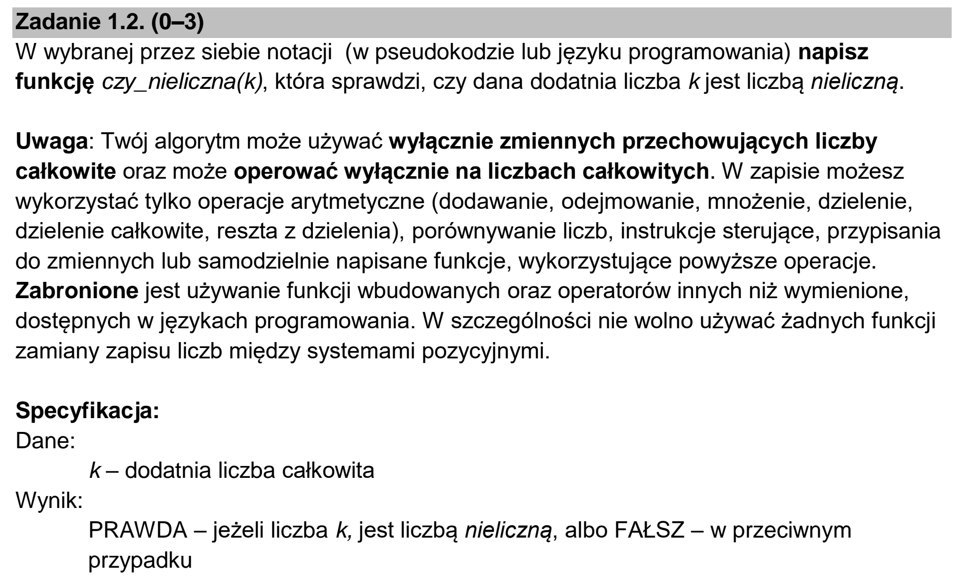 Matura dodatkowa, czerwiec 2024, zadanie 1.2, fragment 1