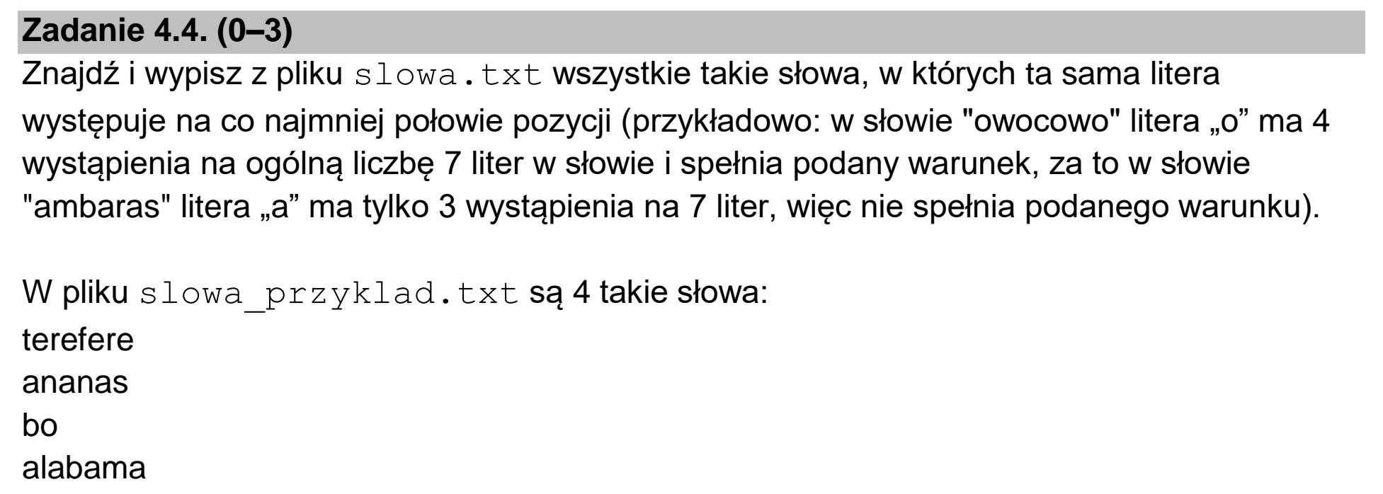 Matura dodatkowa, czerwiec 2024, zadanie 4.4