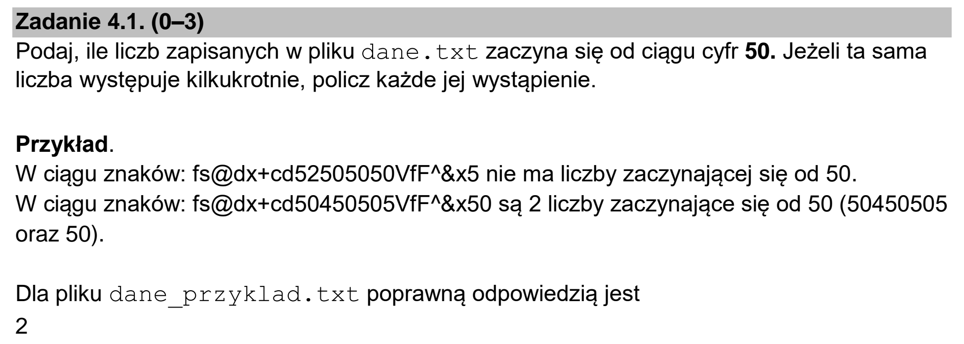 Matura dodatkowa, czerwiec 2025, zadanie 4.1