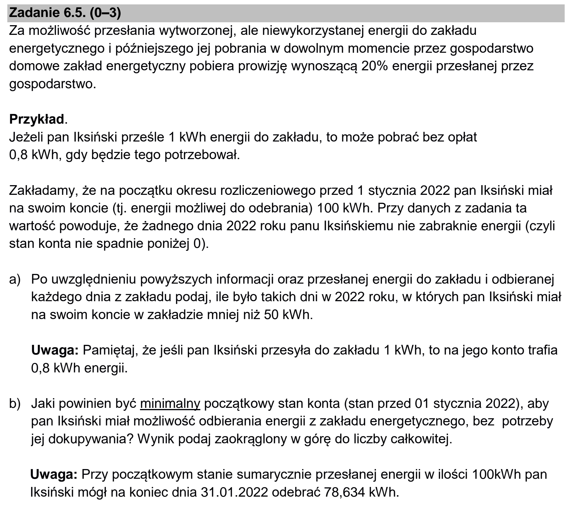 Matura dodatkowa, czerwiec 2025, zadanie 6.5
