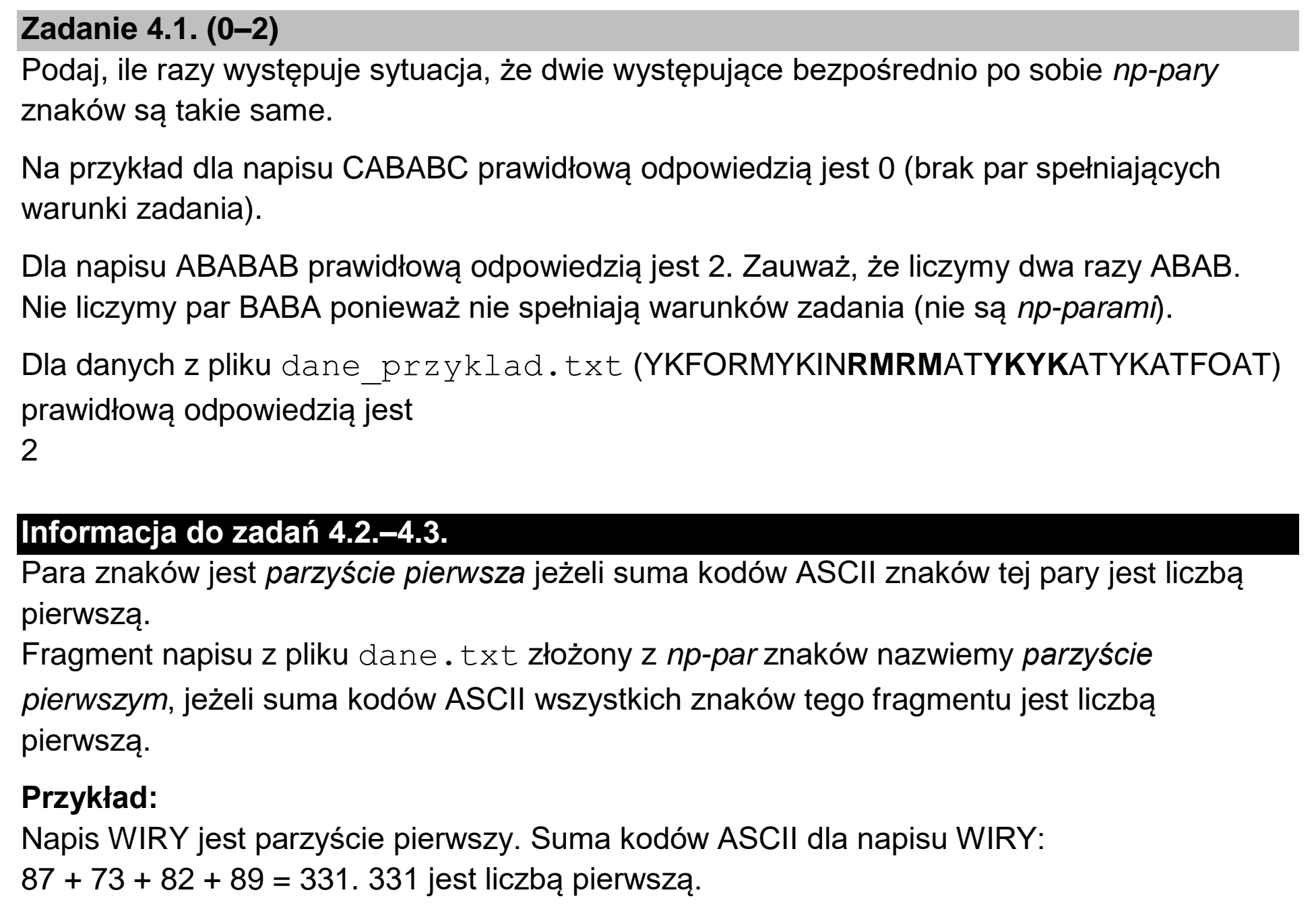 Matura dodatkowa, czerwiec 2026, zadanie 4.1