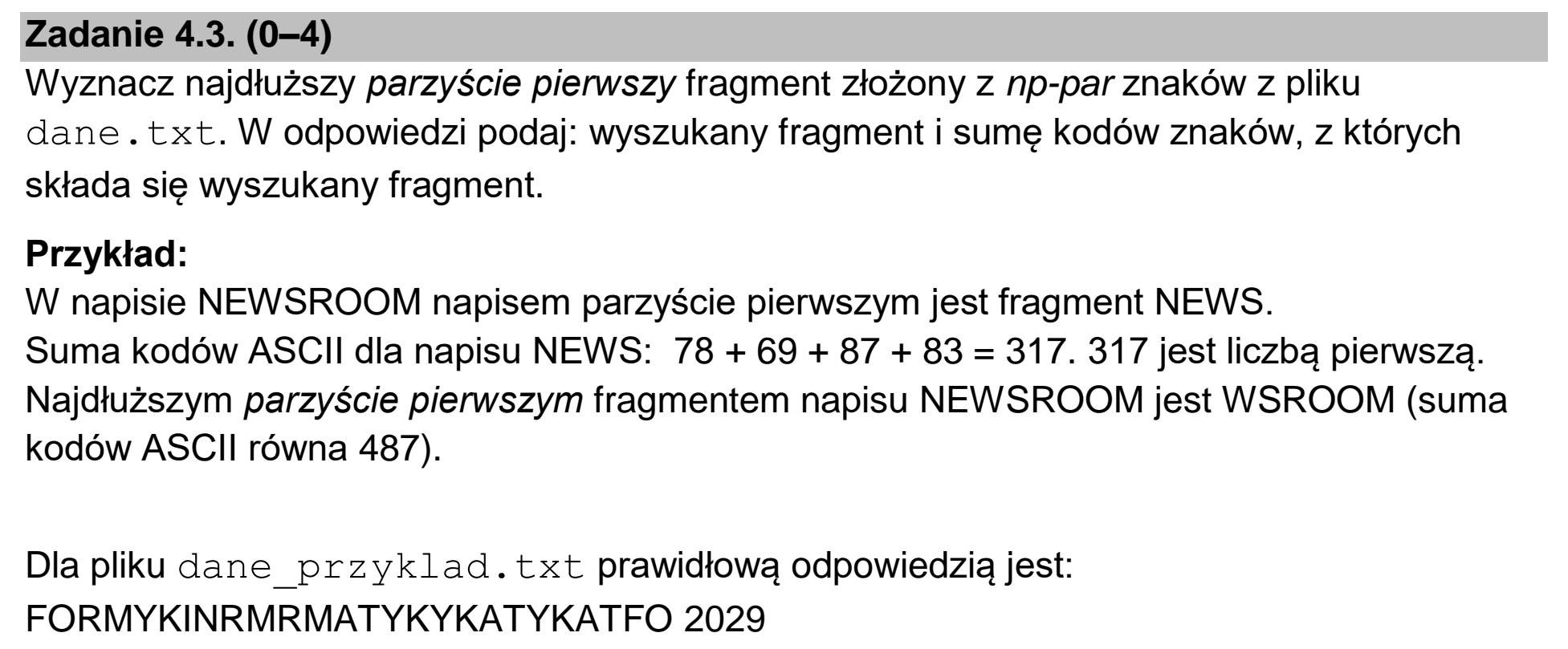 Matura dodatkowa, czerwiec 2026, zadanie 4.3