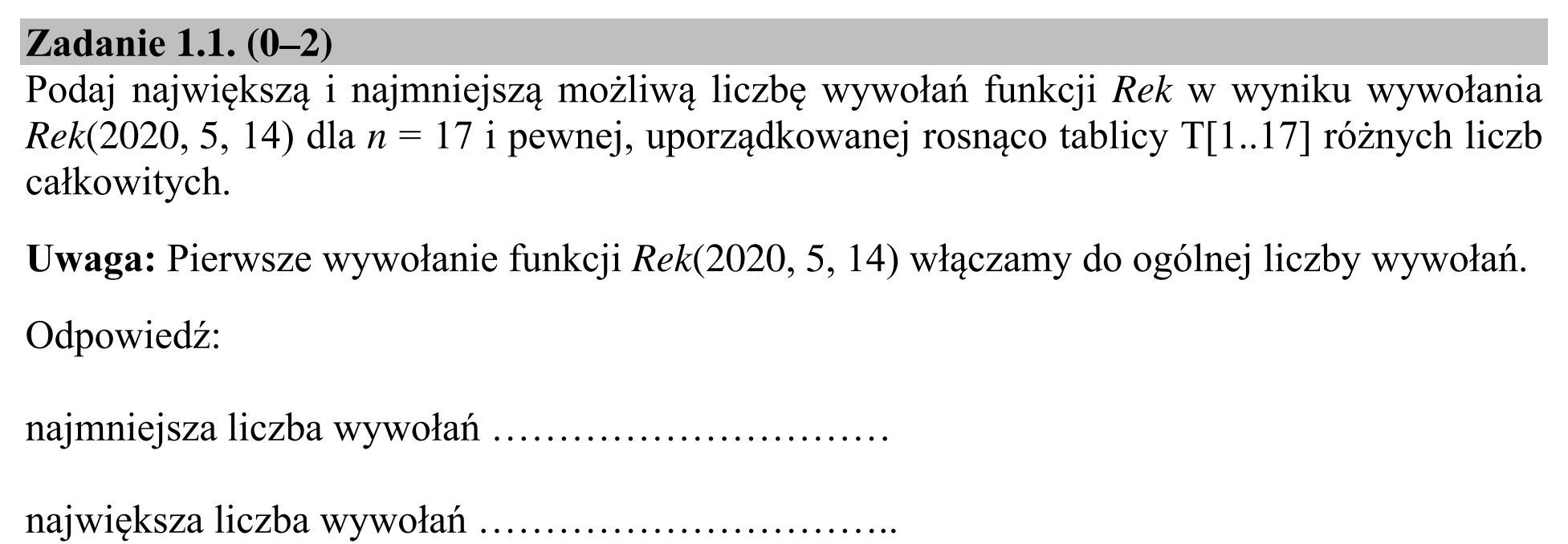Matura próbna, kwiecień 2020, zadanie 1.1