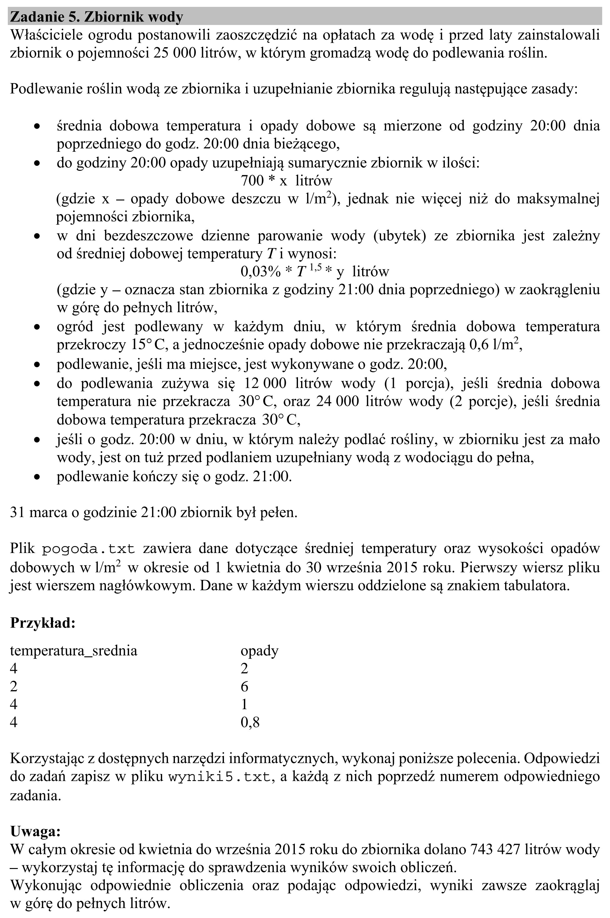 Matura próbna, kwiecień 2020, wstęp zadania 5