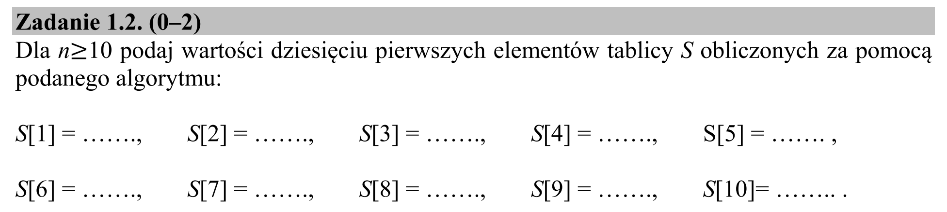 Matura dodatkowa, lipiec 2020, zadanie 1.2