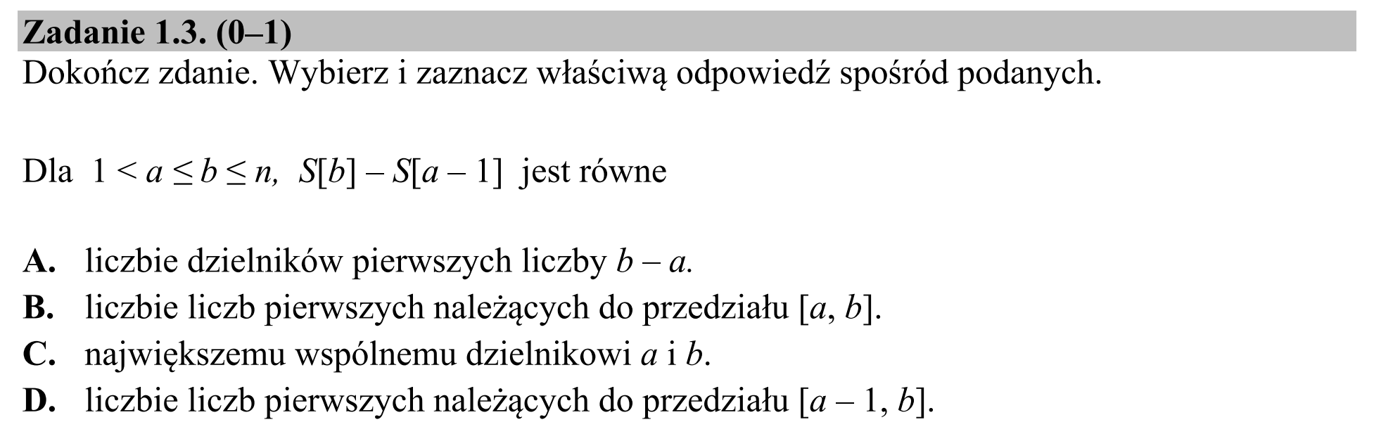 Matura dodatkowa, lipiec 2020, zadanie 1.3