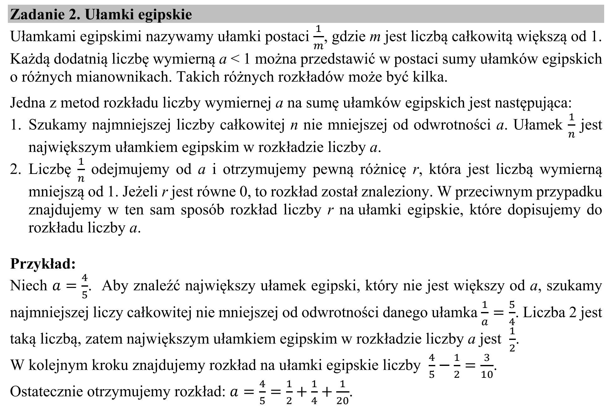 Matura dodatkowa, lipiec 2020, wstęp zadania 2