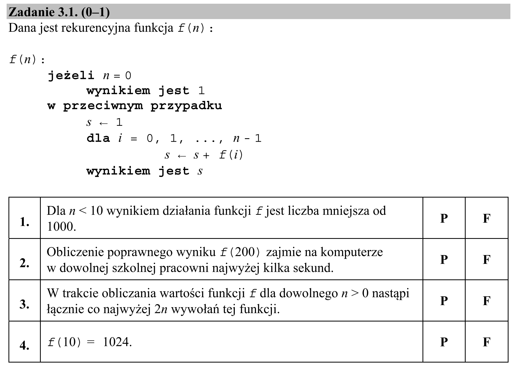 Matura dodatkowa, lipiec 2020, zadanie 3.1