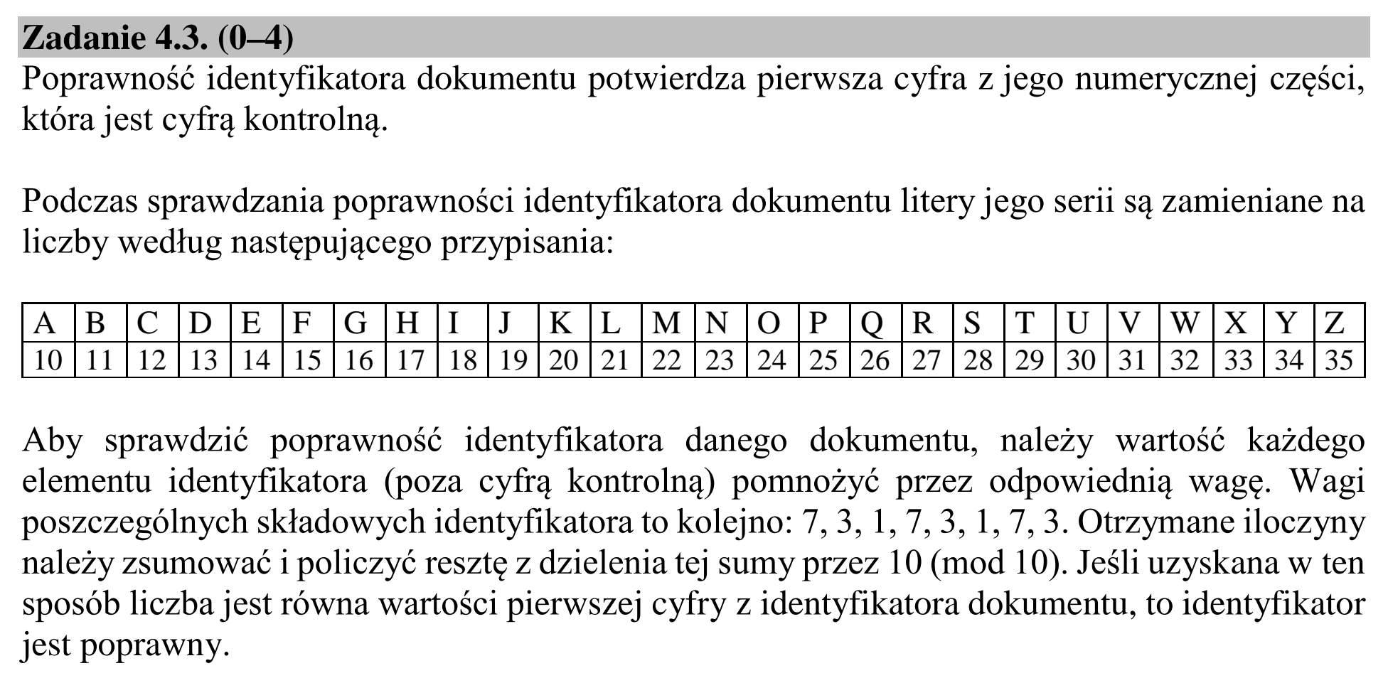 Matura dodatkowa, lipiec 2020, zadanie 4.3, fragment 1