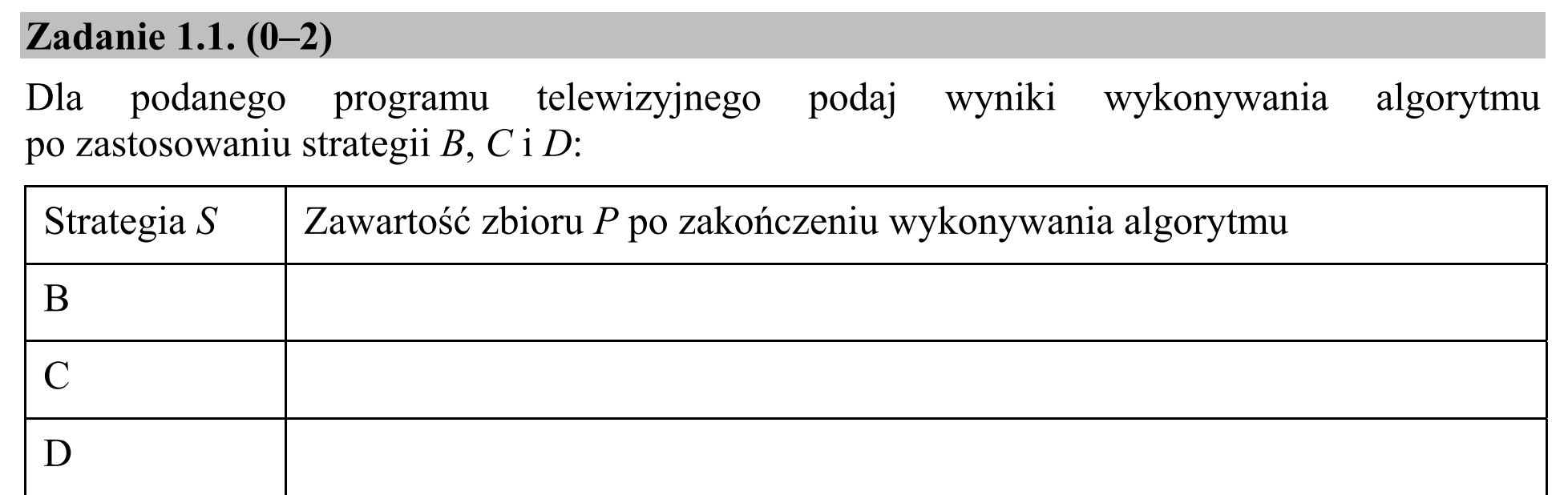 Matura, maj 2015, zadanie 1.1