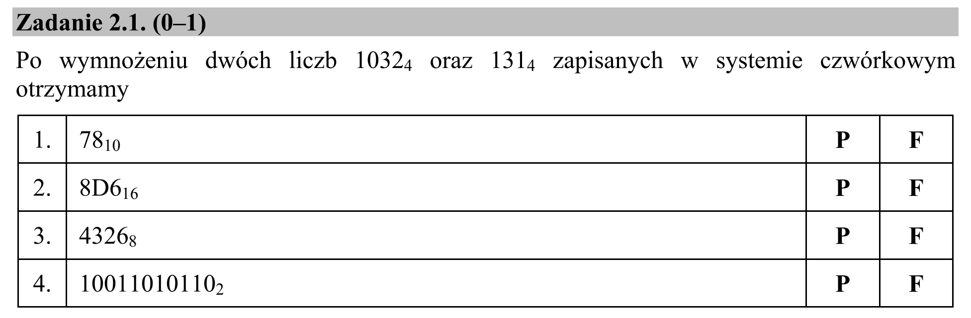 Matura, maj 2015, zadanie 2.1