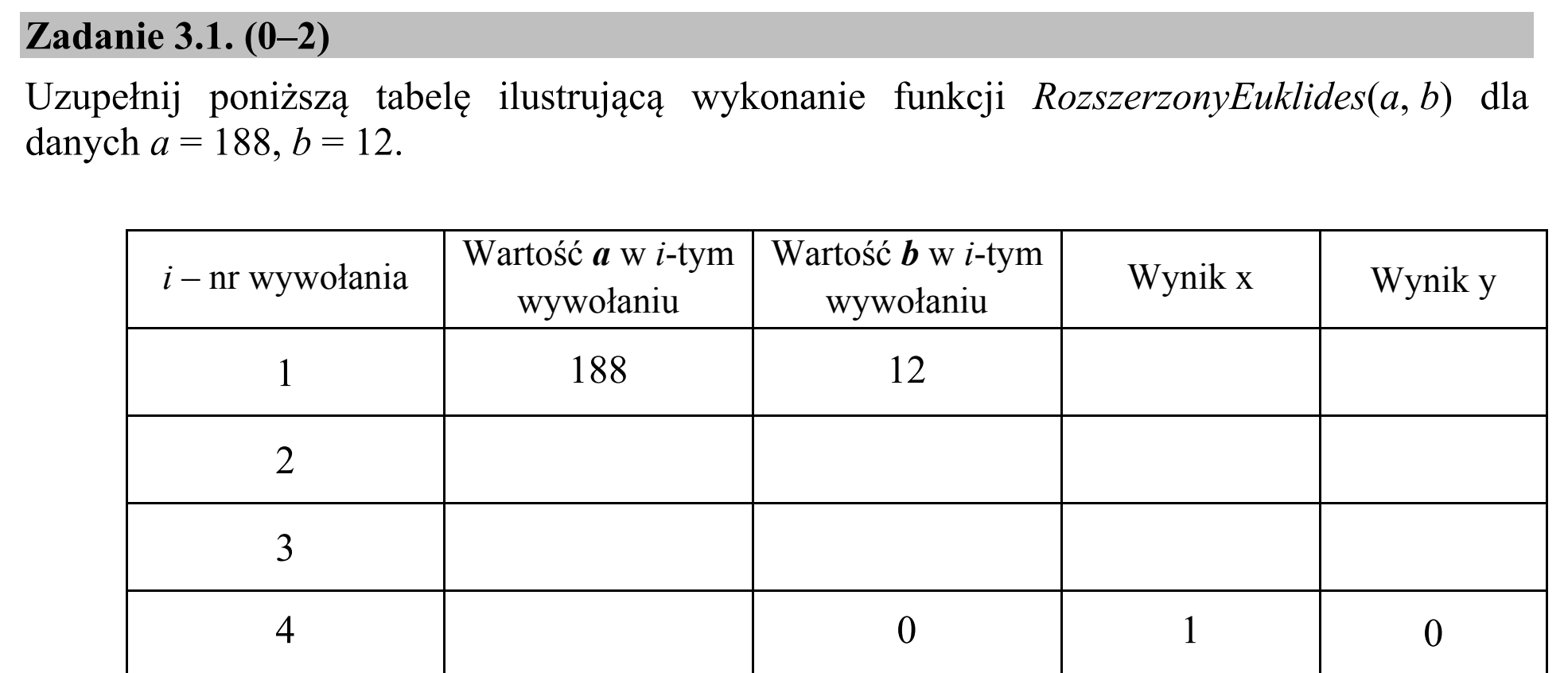 Matura, maj 2015, zadanie 3.1
