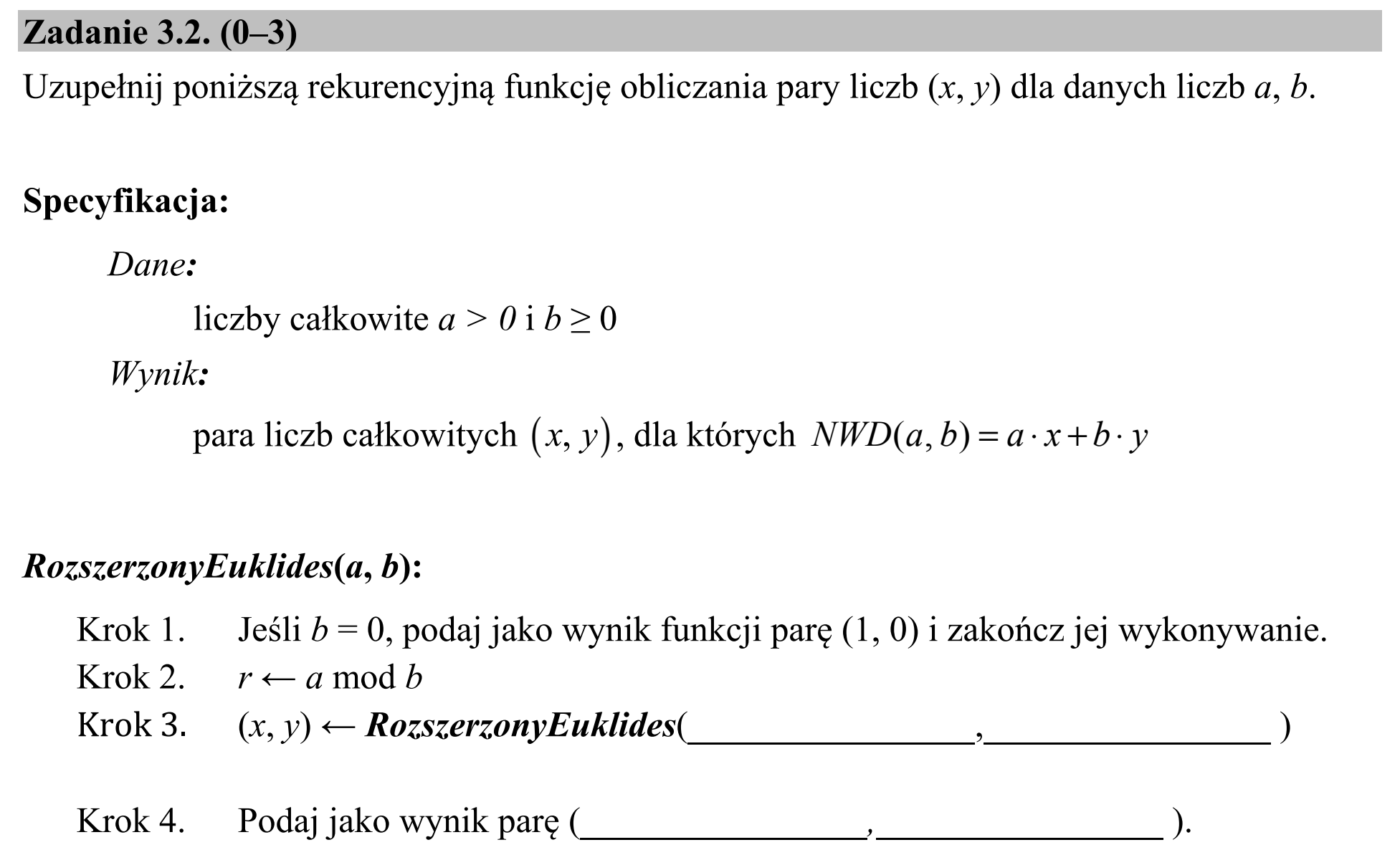 Matura, maj 2015, zadanie 3.2