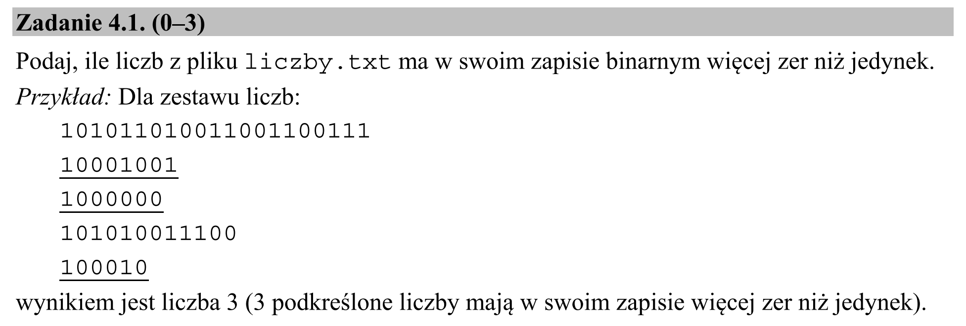 Matura, maj 2015, zadanie 4.1
