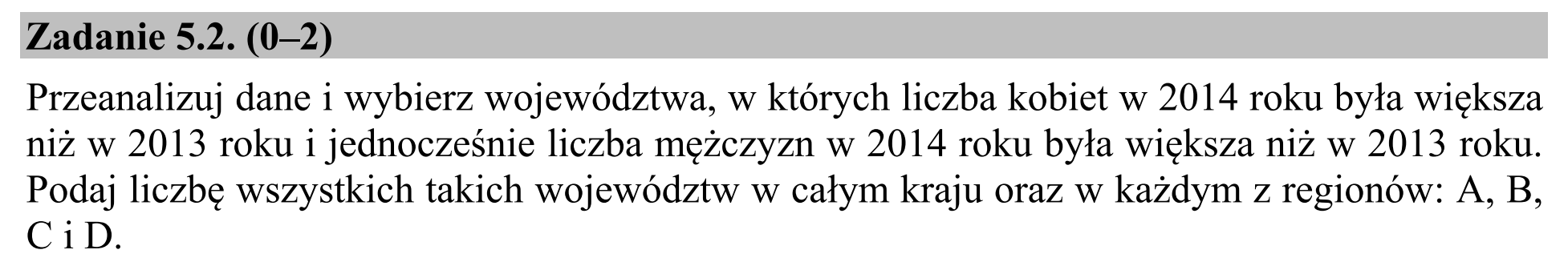 Matura, maj 2015, zadanie 5.2