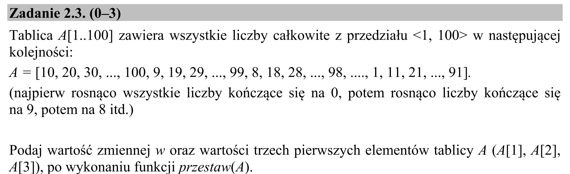 Matura, maj 2016, zadanie 2.3