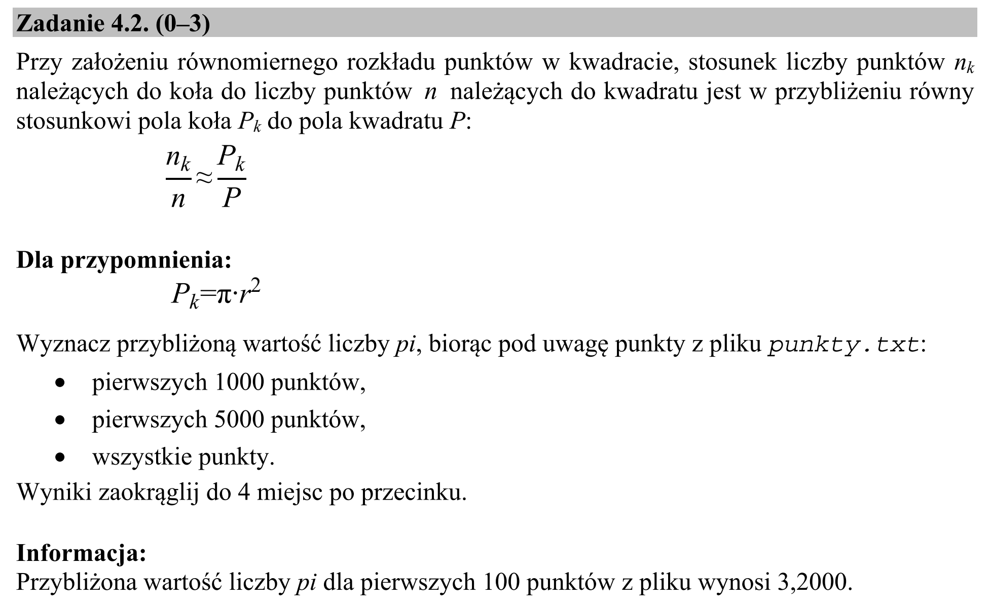 Matura, maj 2016, zadanie 4.2