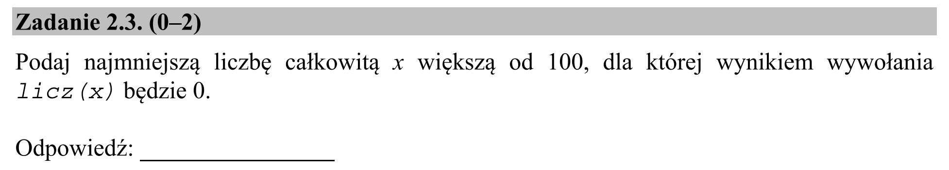 Matura, maj 2017, zadanie 2.3
