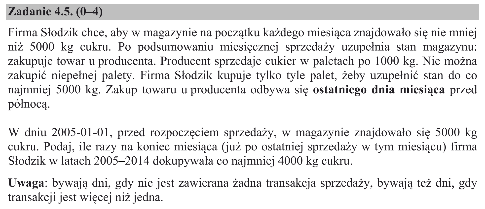 Matura, maj 2017, zadanie 4.5
