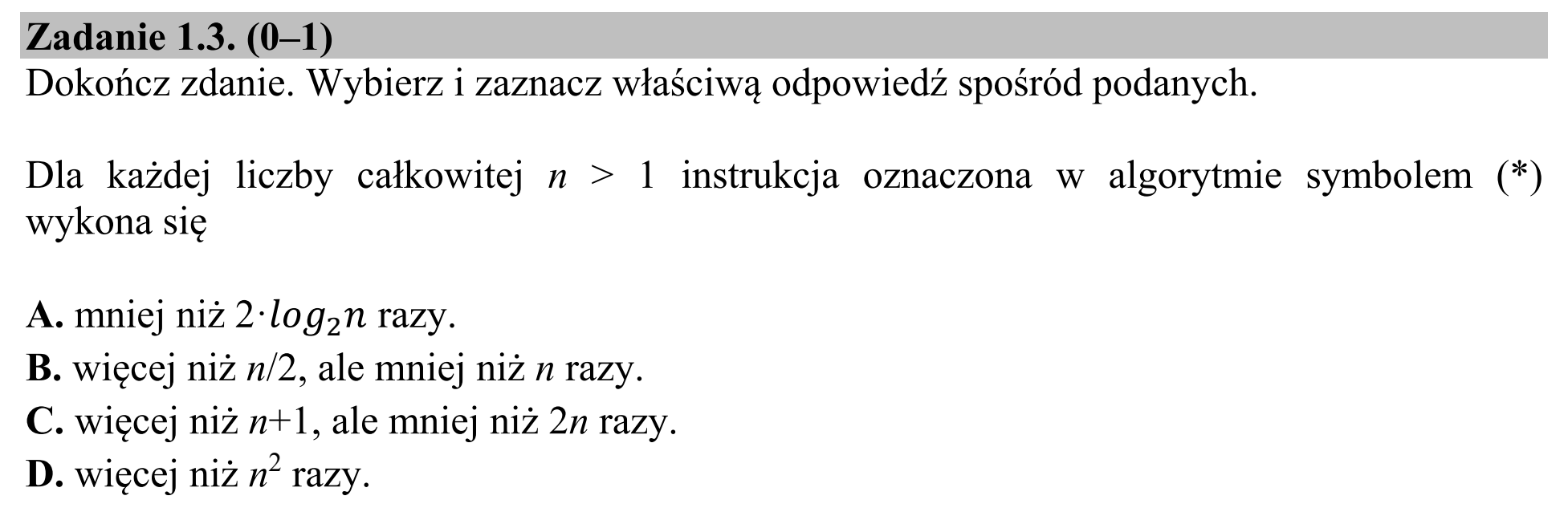 Matura, maj 2018, zadanie 1.3