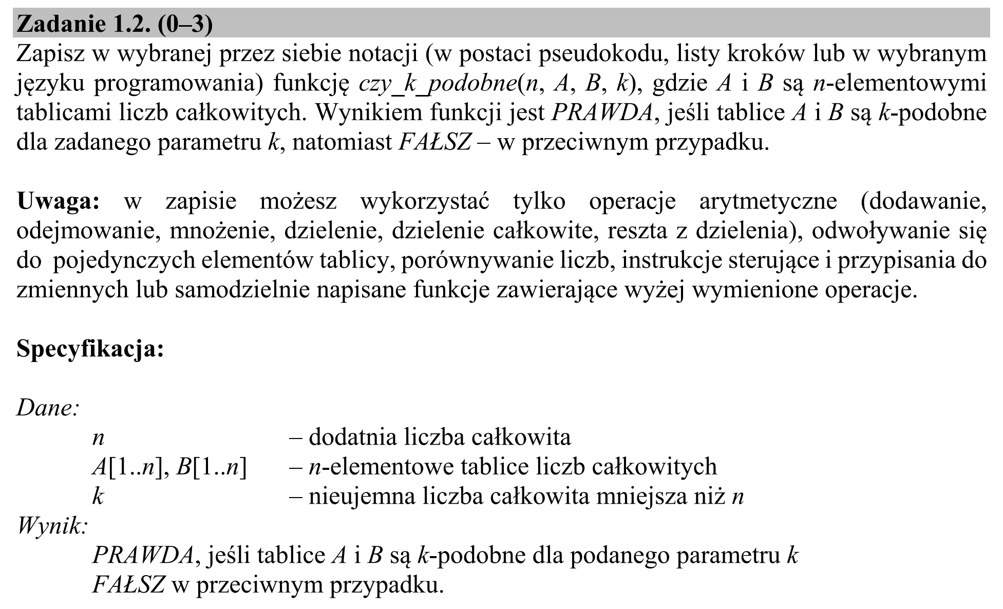 Matura, maj 2020, zadanie 1.2, fragment 1
