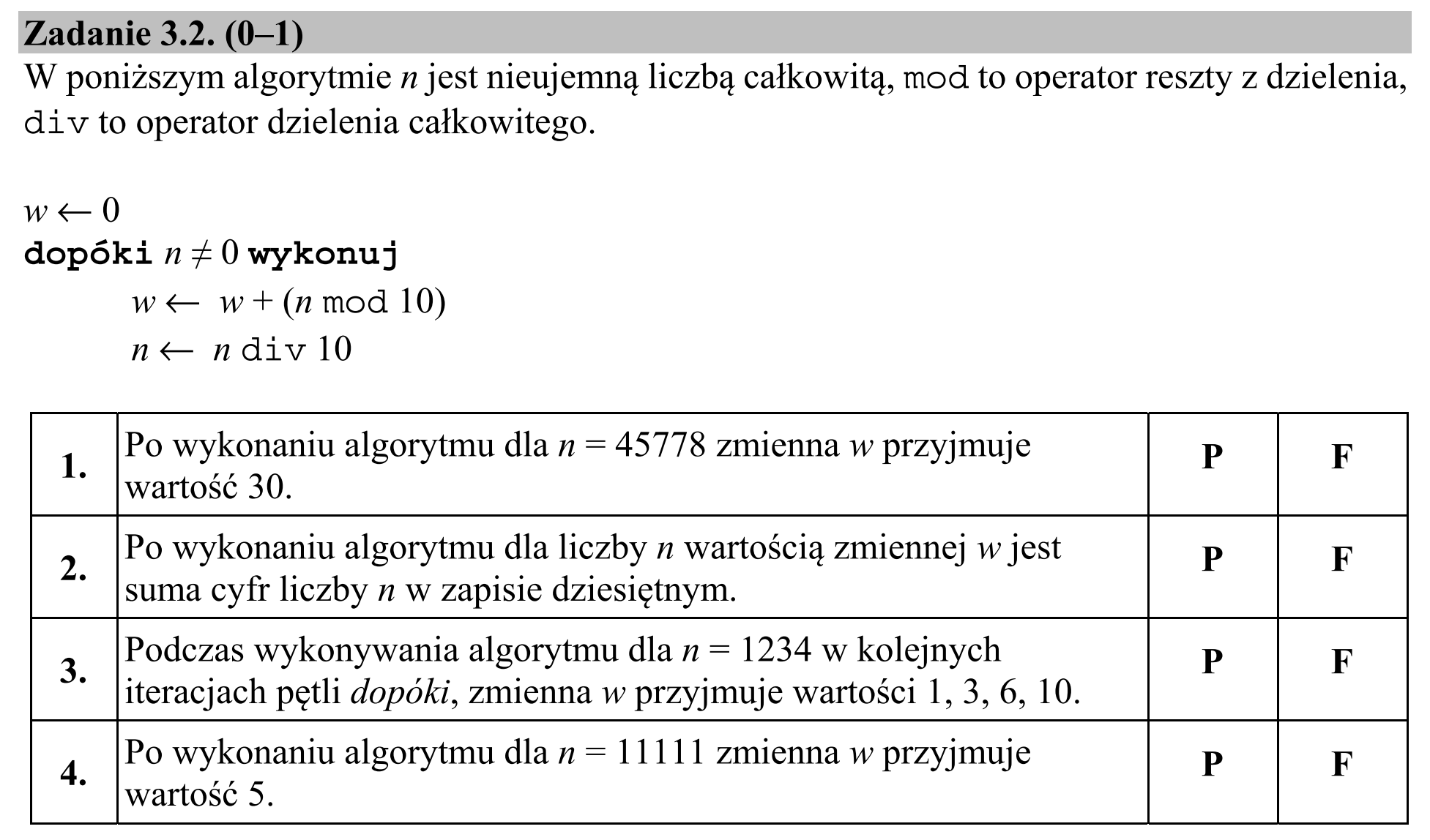 Matura, maj 2020, zadanie 3.2