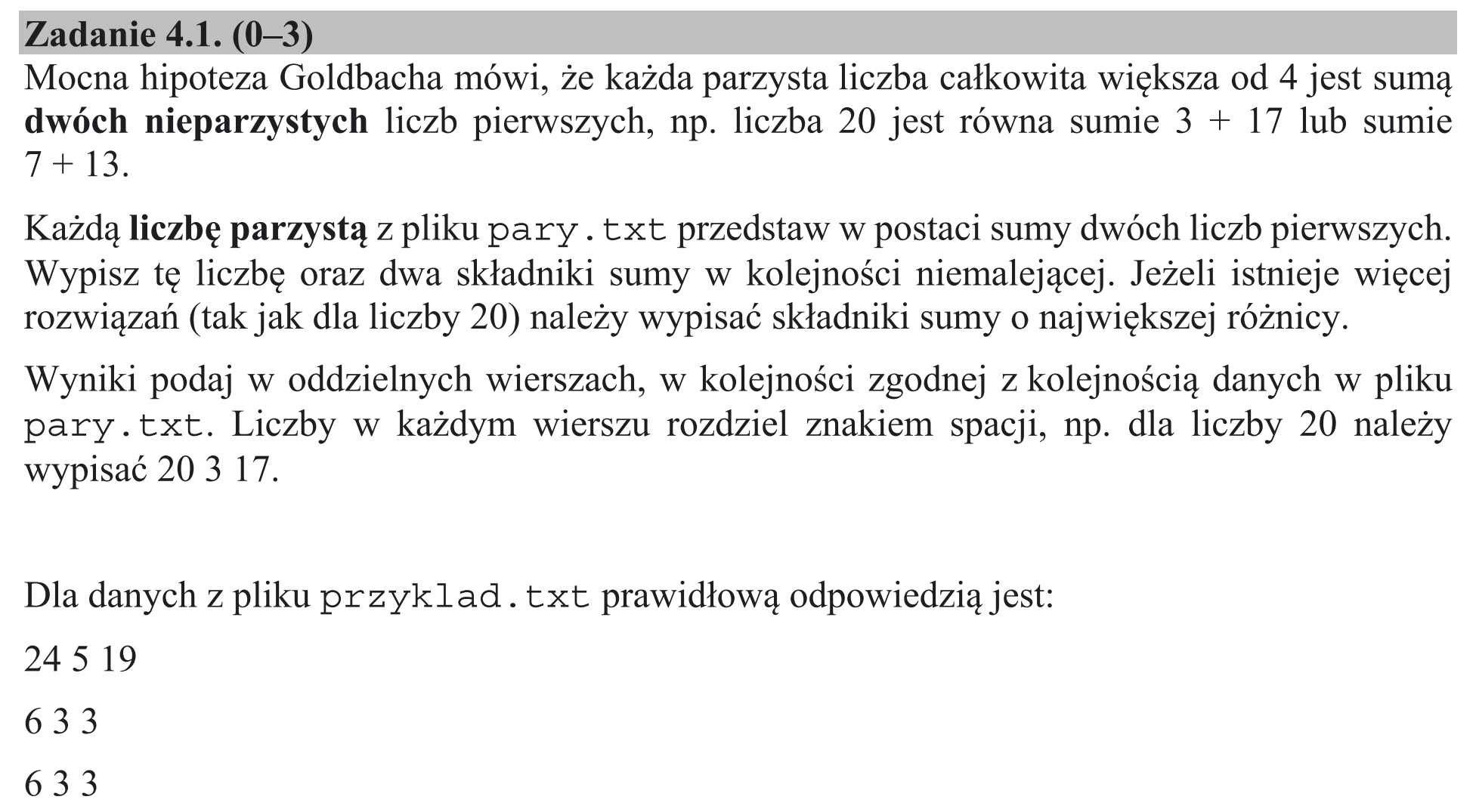 Matura, maj 2020, zadanie 4.1