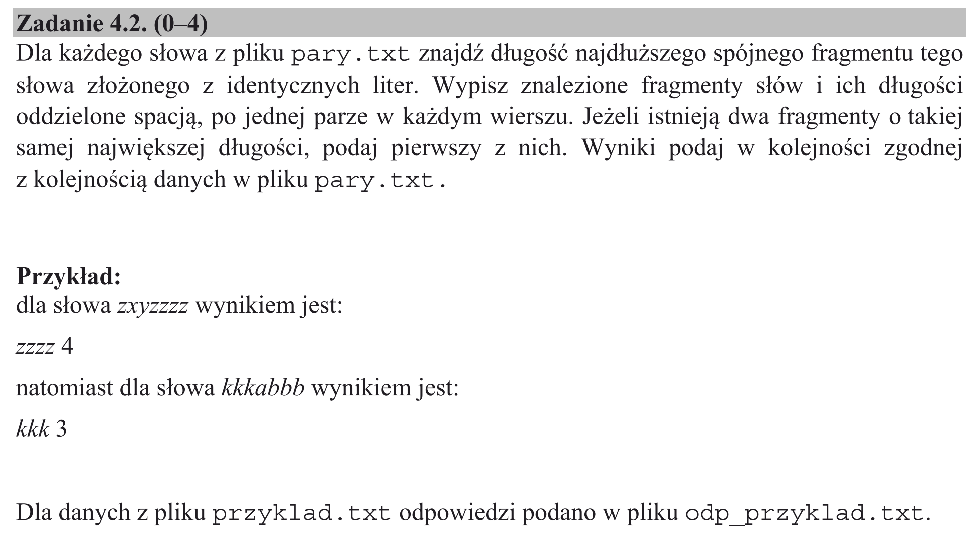 Matura, maj 2020, zadanie 4.2