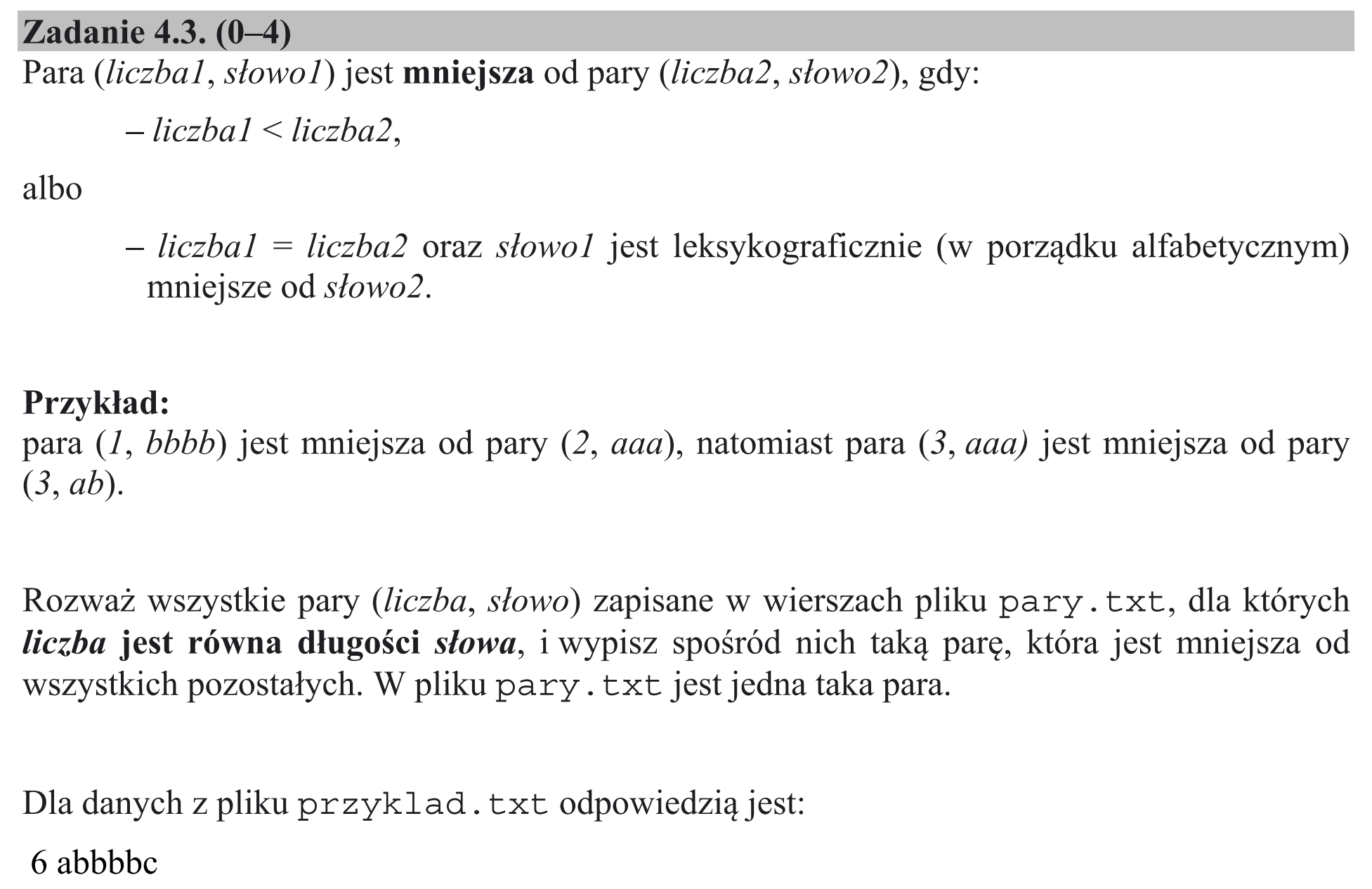 Matura, maj 2020, zadanie 4.3