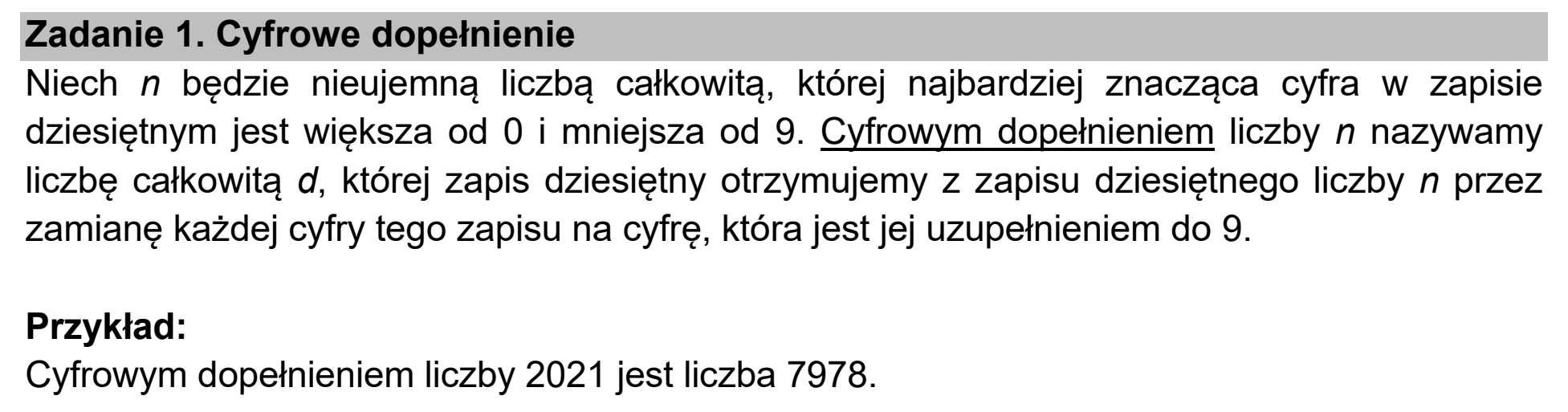 Matura, maj 2021, wstęp zadania 1