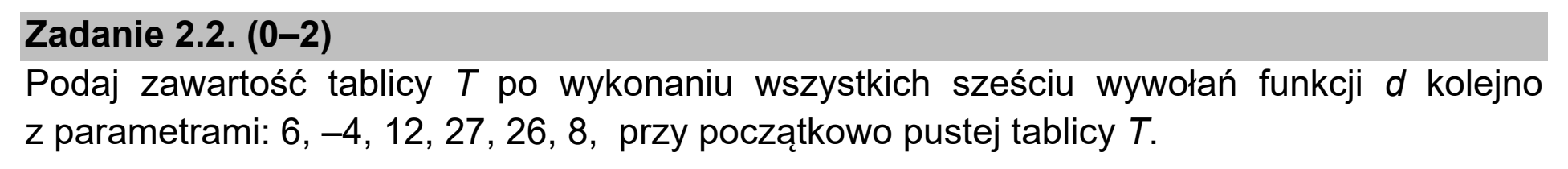 Matura, maj 2021, zadanie 2.2