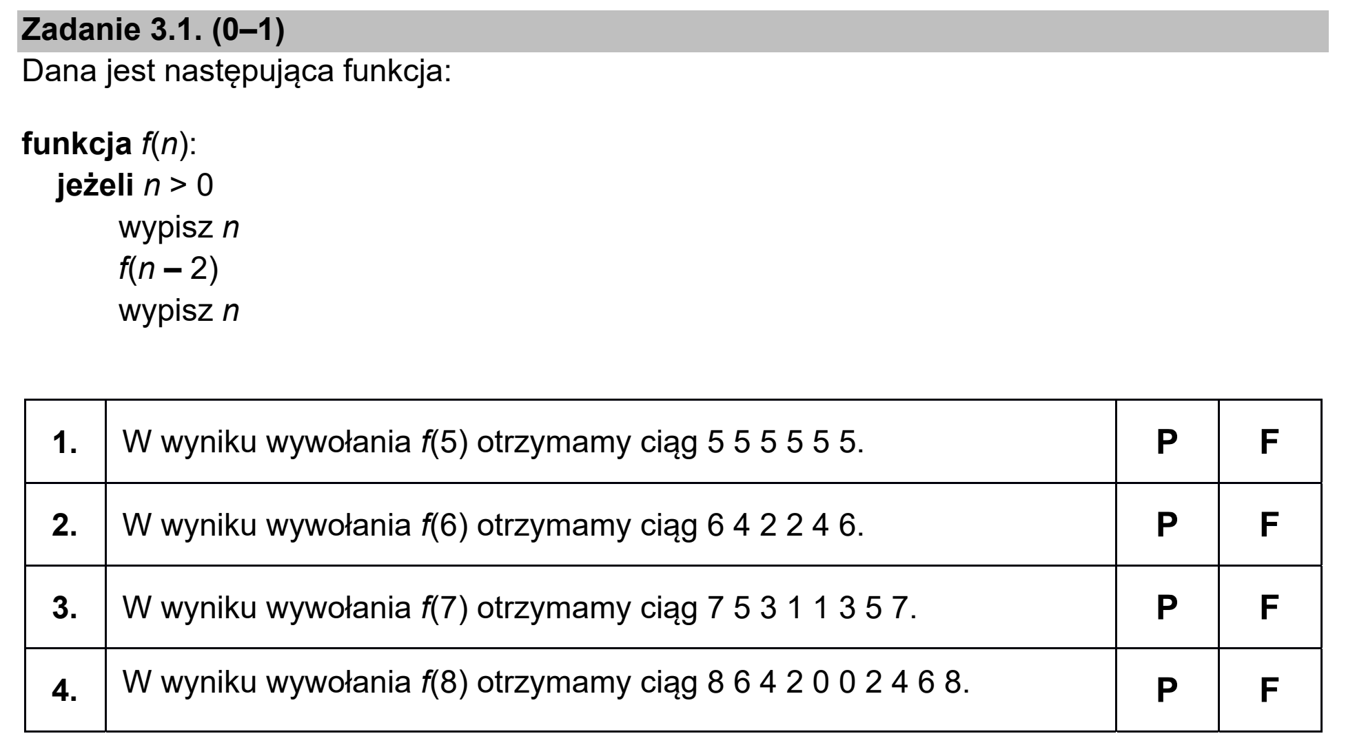 Matura, maj 2021, zadanie 3.1