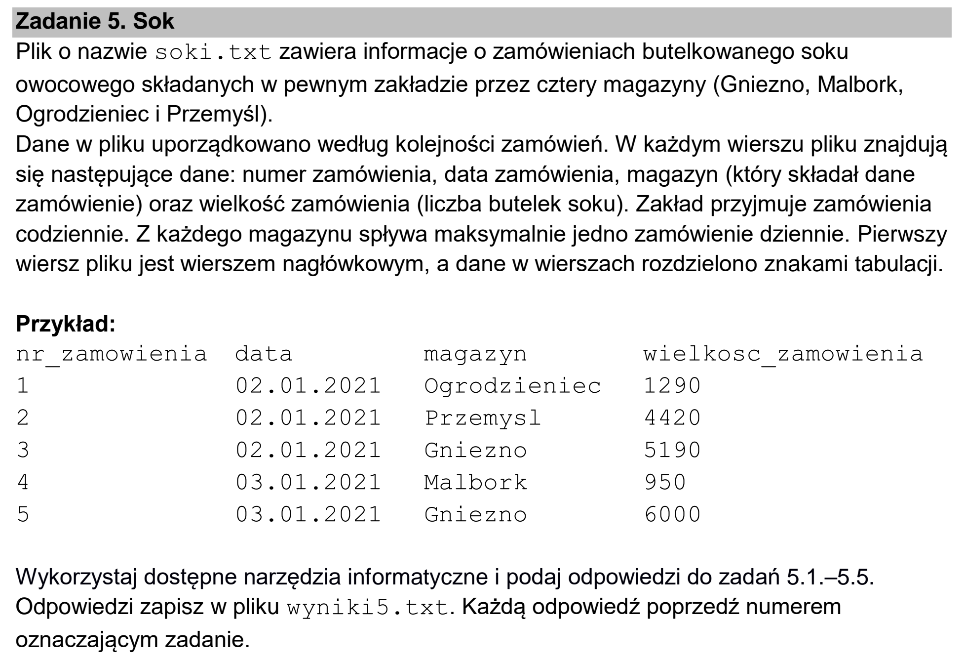 Matura, maj 2022, wstęp zadania 5