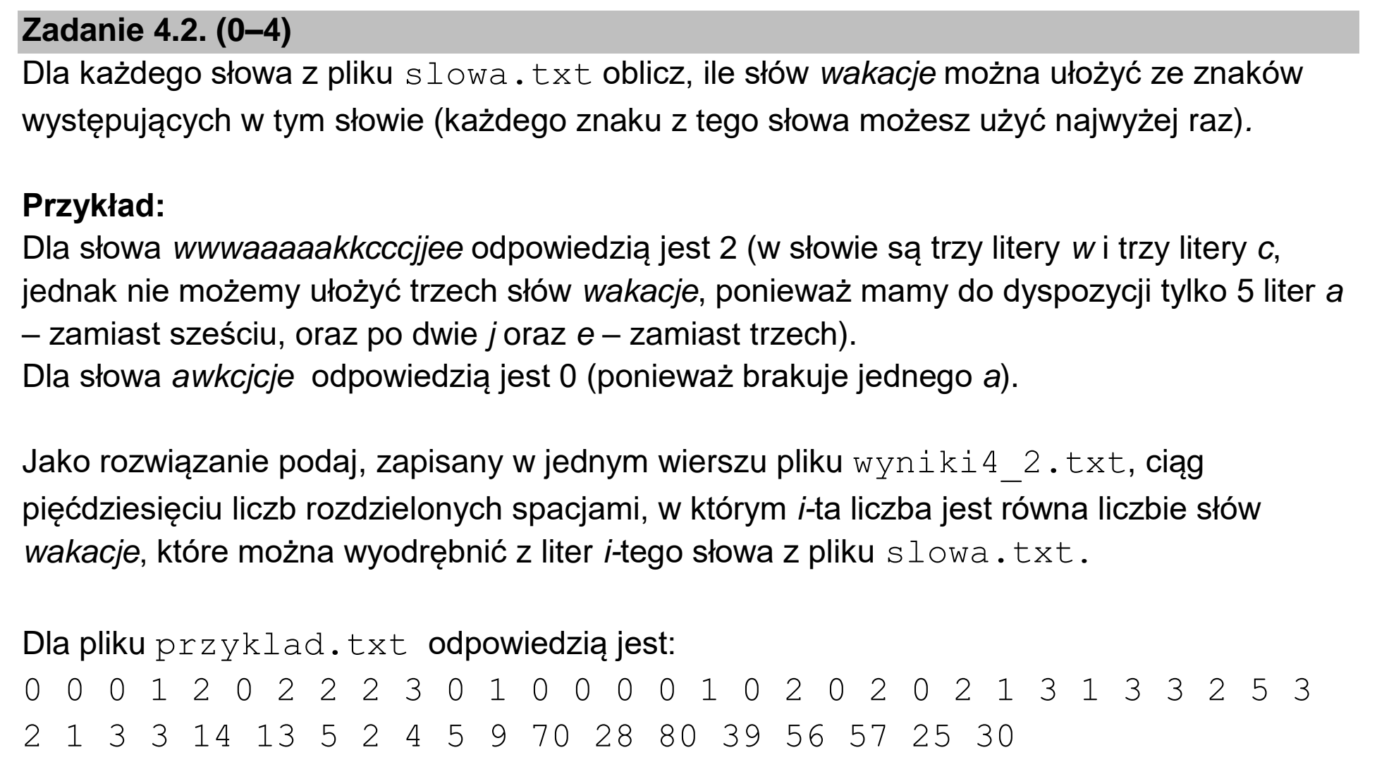 Matura, maj 2023, zadanie 4.2