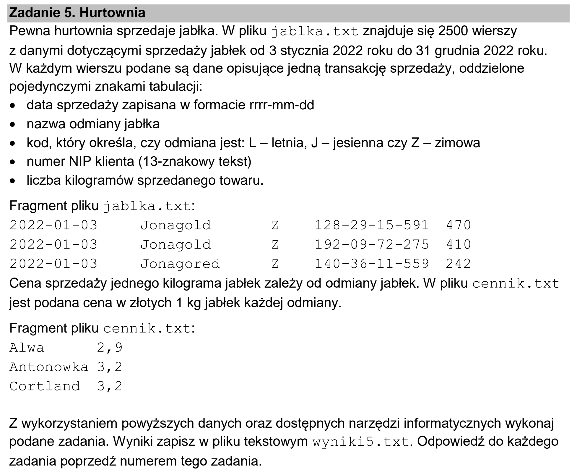 Matura, maj 2024, wstęp zadania 5