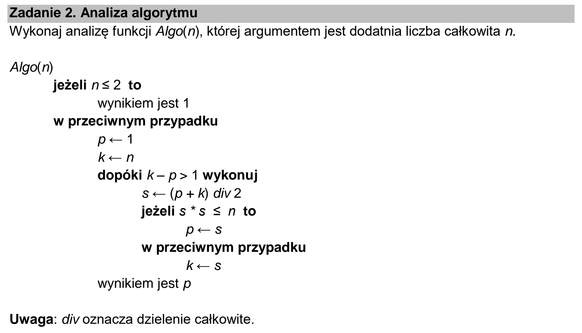 Matura próbna, marzec 2021, wstęp zadania 2