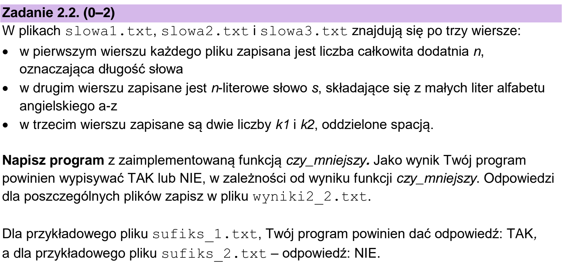 Matura dodatkowa, czerwiec 2023, zadanie 2.2