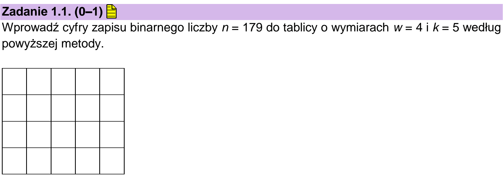 Matura dodatkowa, czerwiec 2024, zadanie 1.1