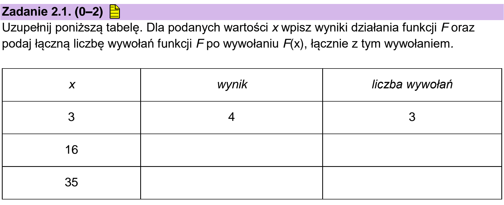 Matura dodatkowa, czerwiec 2024, zadanie 2.1
