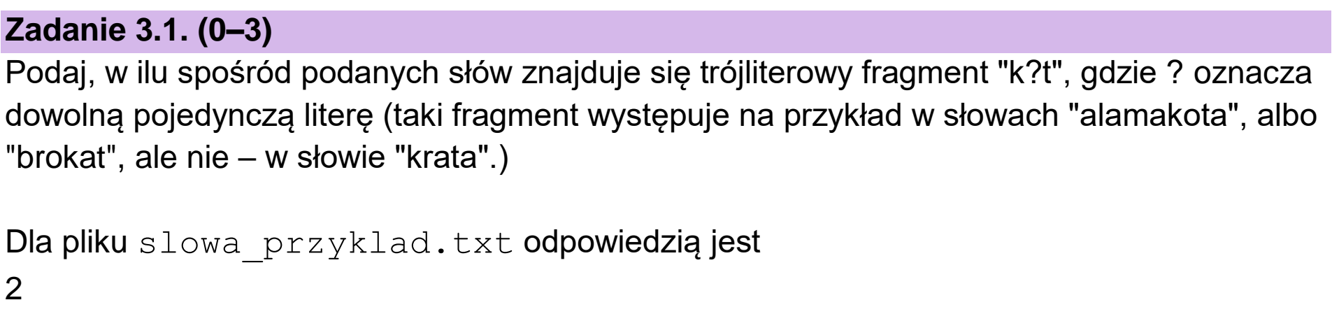 Matura dodatkowa, czerwiec 2024, zadanie 3.1