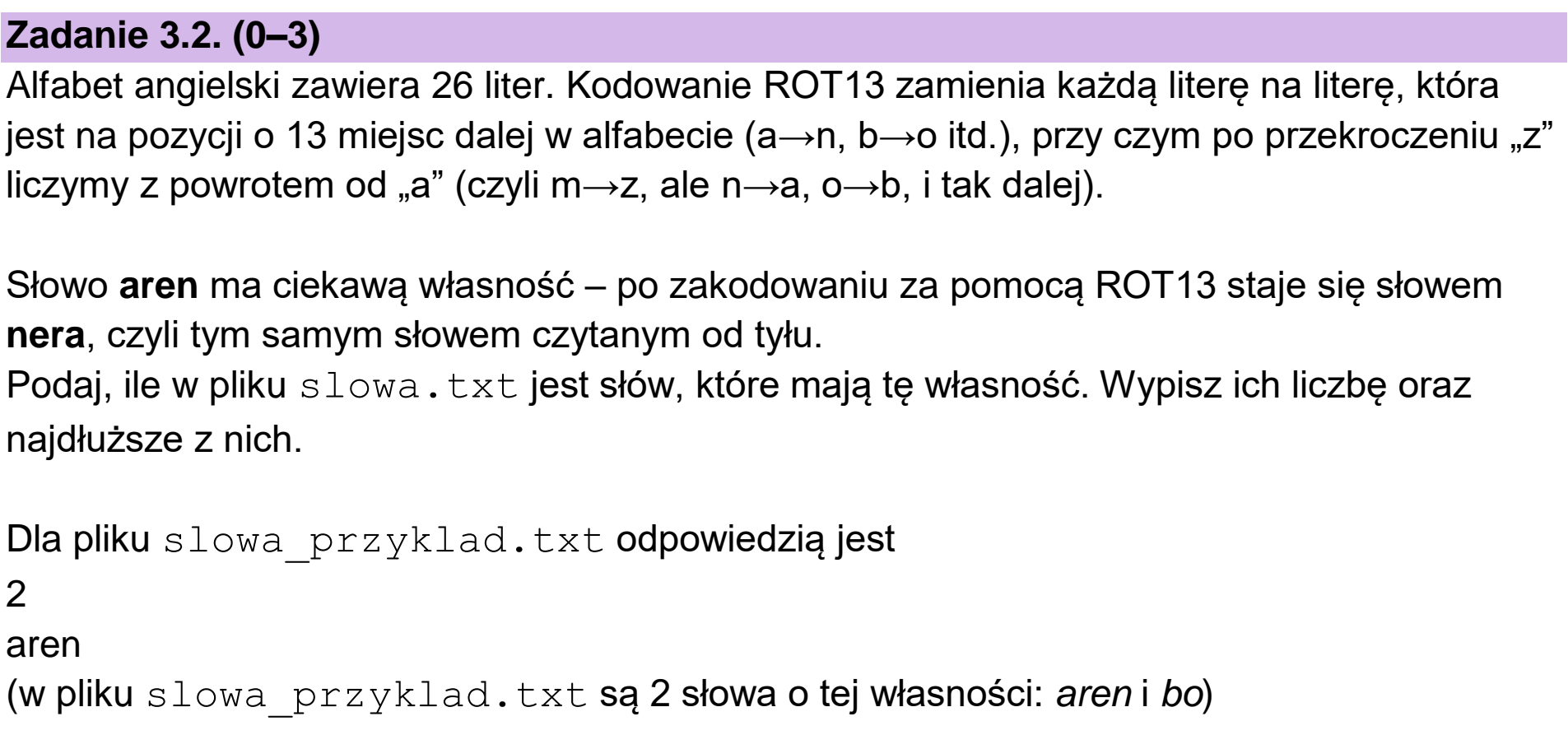 Matura dodatkowa, czerwiec 2024, zadanie 3.2
