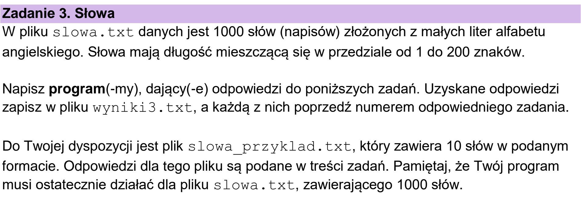 Matura dodatkowa, czerwiec 2024, wstęp zadania 3